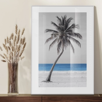 Quadro Decorativo Mar Azul Palmeira