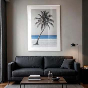 Quadro Decorativo Mar Azul Palmeira