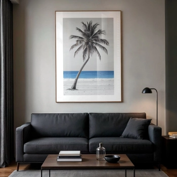 Quadro Decorativo Mar Azul Palmeira