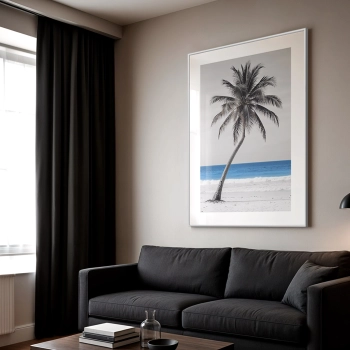 Quadro Decorativo Mar Azul Palmeira