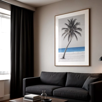 Quadro Decorativo Mar Azul Palmeira