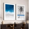 Quadro Decorativo Mar Azul e Palmeira