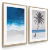 Quadro Decorativo Mar Azul e Palmeira