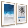 Quadro Decorativo Mar Azul e Palmeira