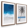 Quadro Decorativo Mar Azul e Palmeira