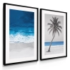 Quadro Decorativo Mar Azul e Palmeira