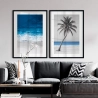 Quadro Decorativo Mar Azul e Palmeira
