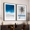 Quadro Decorativo Mar Azul e Palmeira