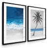 Quadro Decorativo Mar Azul e Palmeira