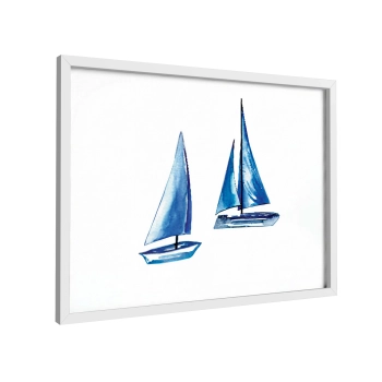 Quadro Decorativo Mar Azul Barquinhos