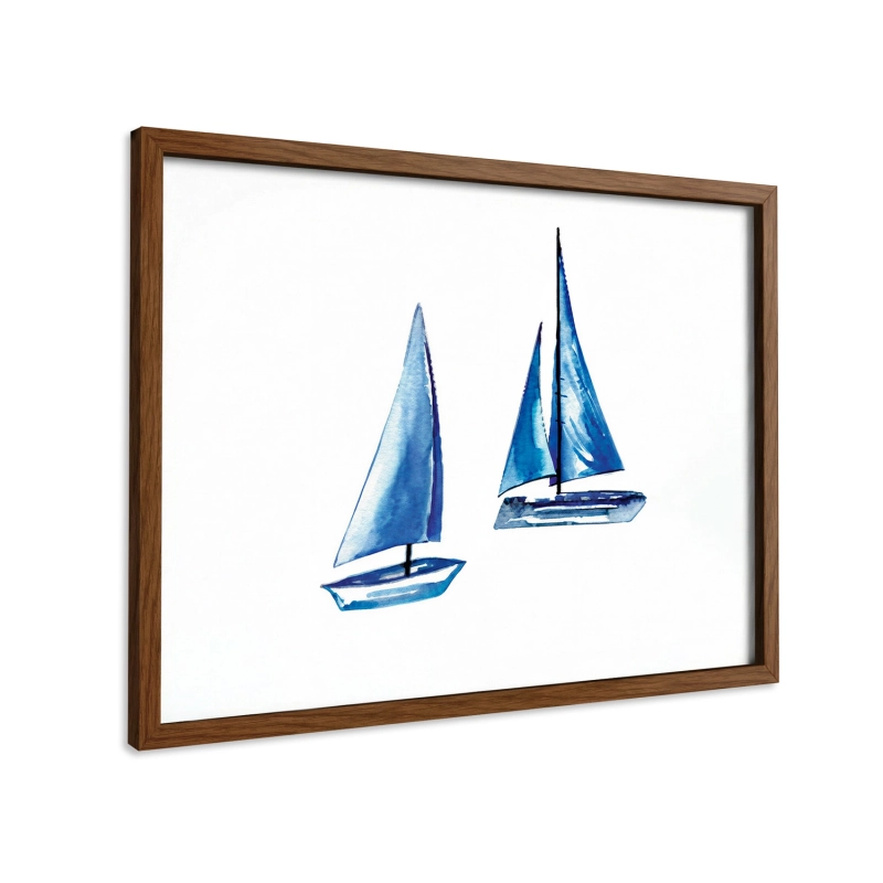 Quadro Decorativo Mar Azul Barquinhos