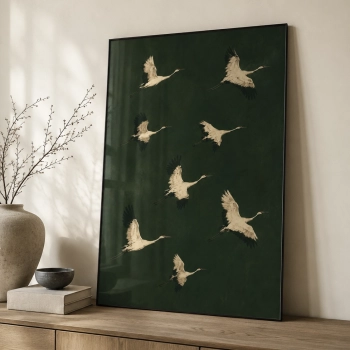 Quadro Único Garças e Esmeralda