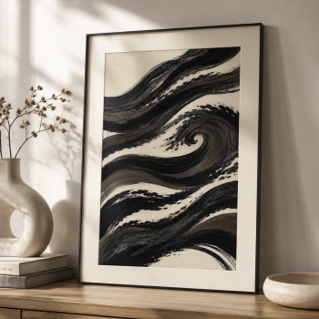 Quadro Decorativo Ondas e Tinta