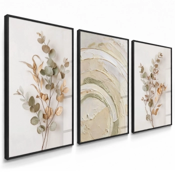 Quadros Decorativos Folhas e Pintura