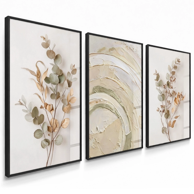 Quadros Decorativos Folhas e Pintura