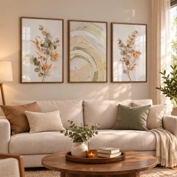 Quadros Decorativos Folhas e Pintura