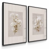 Quadros Decorativos Flores Brancas Listrado