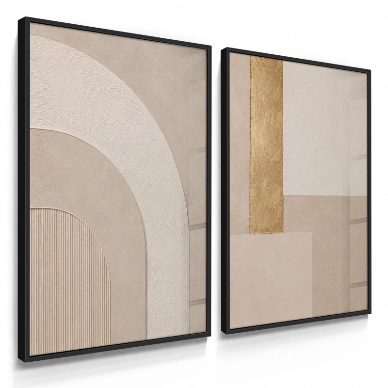 Quadros Decorativos Geométrico Dourado I