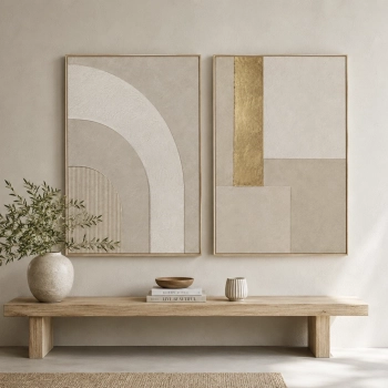 Quadros Decorativos Geométrico Dourado I