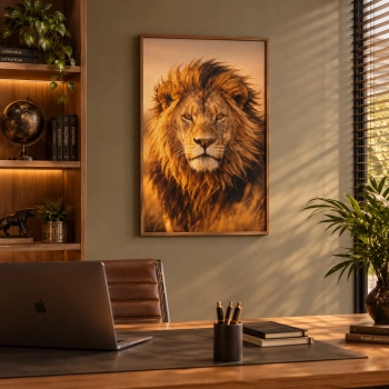 Quadro Decorativo Leão Majestoso