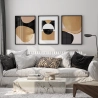 Quadro Decorativo Abstrato Preto e Dourado