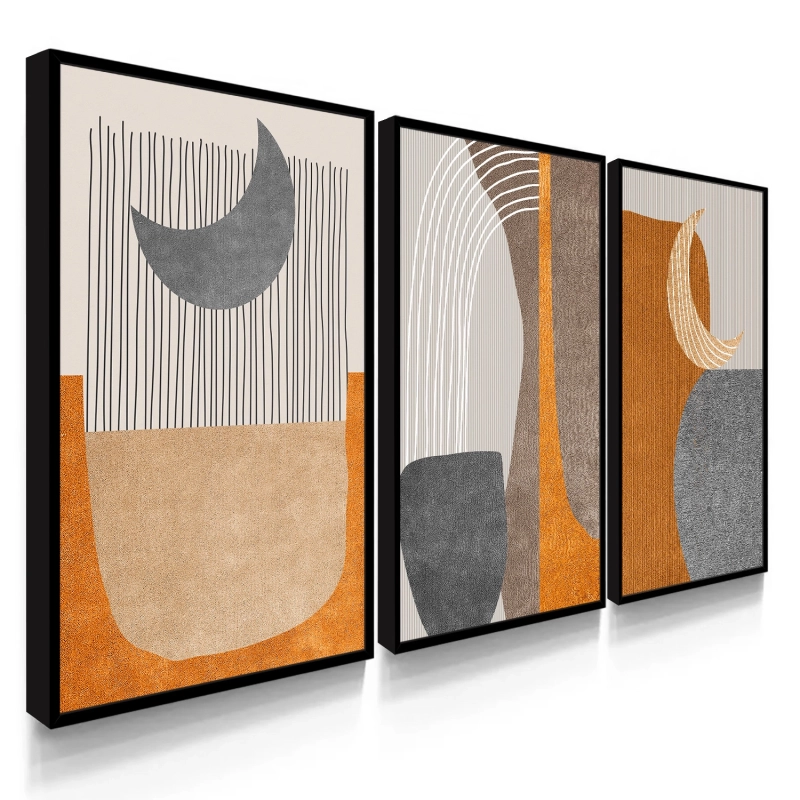 Quadro Decorativo Boho Lua Laranja