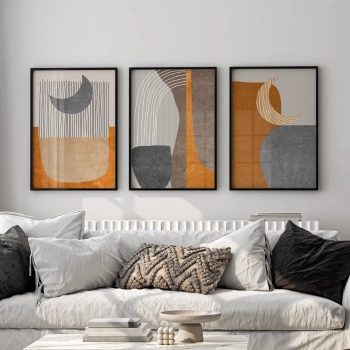 Quadro Decorativo Boho Lua Laranja