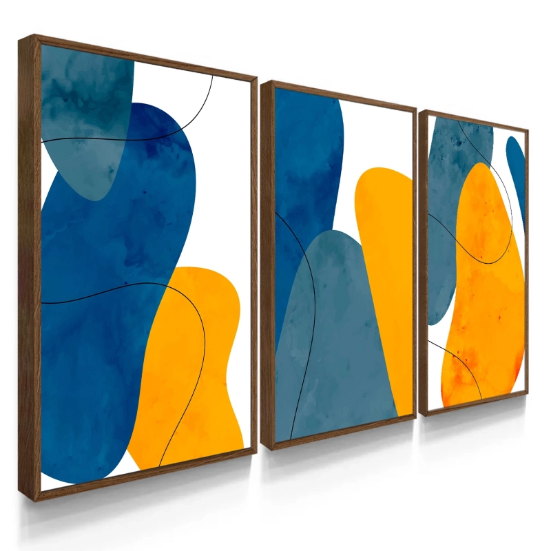 Quadro Decorativo Abstrato Amarelo Azul Quadro Decorativo Abstrato Amarelo Azul