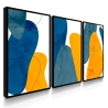 Quadro Decorativo Abstrato Amarelo Azul