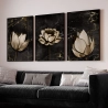 Quadro Decorativo Flor Mármore Preto