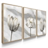 Quadro Decorativo Flor Mármore Branco