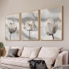 Quadro Decorativo Flor Mármore Branco