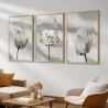 Quadro Decorativo Flor Mármore Branco