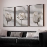 Quadro Decorativo Flor Mármore Branco