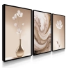 Quadro Decorativo Flores Bege