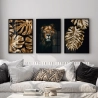 Quadro Decorativo Costelas Leão Dourado