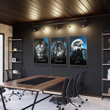 Quadro Decorativo Disciplina Ilustrado Azul