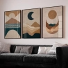 Quadro Decorativo Boho Sol Mar Lua