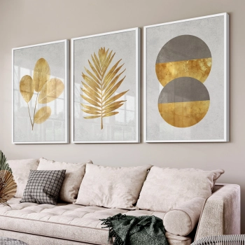 Quadro Decorativo Floral Gold