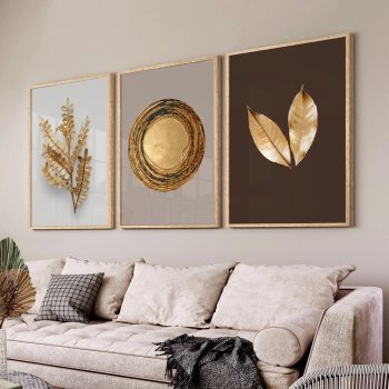 Quadro Decorativo Oliveira Dourado