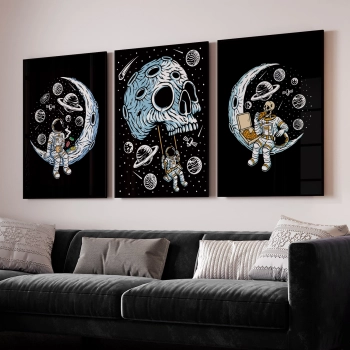 Quadro Decorativo Caveira Astronauta