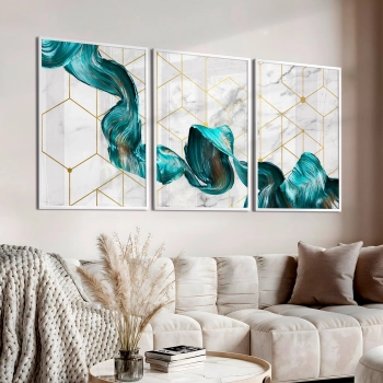 Quadro Decorativo Abstrato Véu Azul