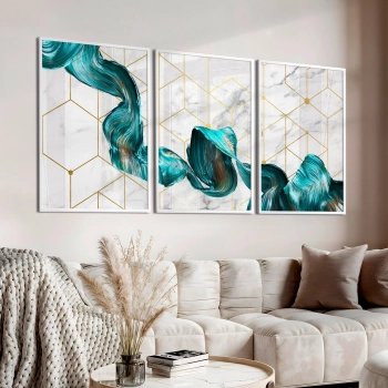 Quadro Decorativo Abstrato Véu Azul