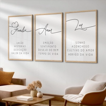 Quadro Decorativo Família Amor Lar
