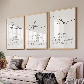Quadro Decorativo Família Amor Lar