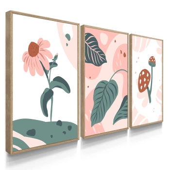 Quadro Decorativo Plantas Cogumelo