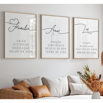 Quadro Decorativo Família Amor Lar