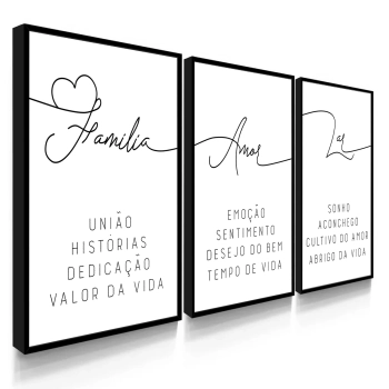 Quadro Decorativo Família Amor Lar