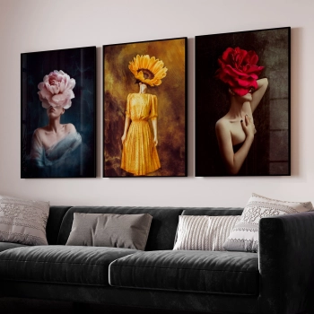 Quadro Decorativo Mulheres Flores