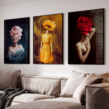 Quadro Decorativo Mulheres Flores